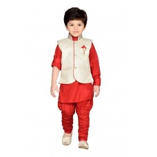 AJ DEZINES Kids Kurta, Waistcoat and Breeches Set